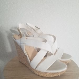 Jessica Simpson White Wedges